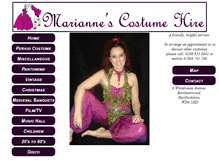 Tablet Screenshot of mariannescostumehire.co.uk